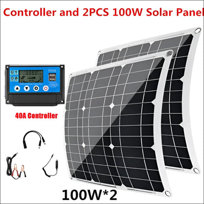 100w monokristallines solarpanel für fahrzeuge, das sonnenlicht absorbiert mit controller