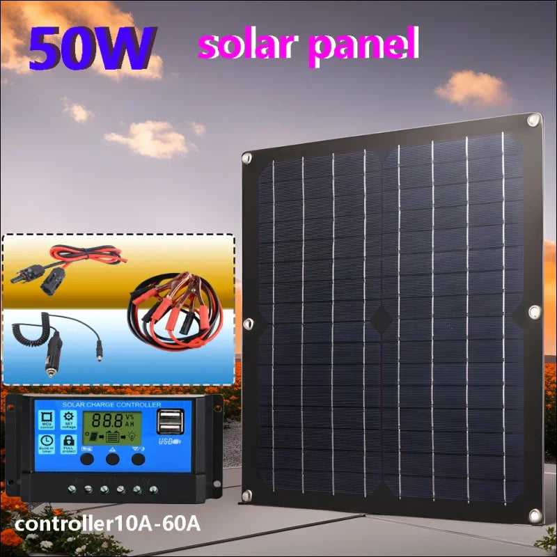 50w solarpanel mit usb und batteriecontroller für effiziente stromversorgung