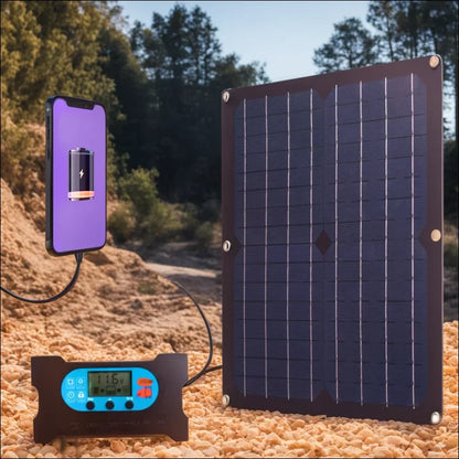 50w solarpanel mit usb-batteriecontroller und handy-ladegerät