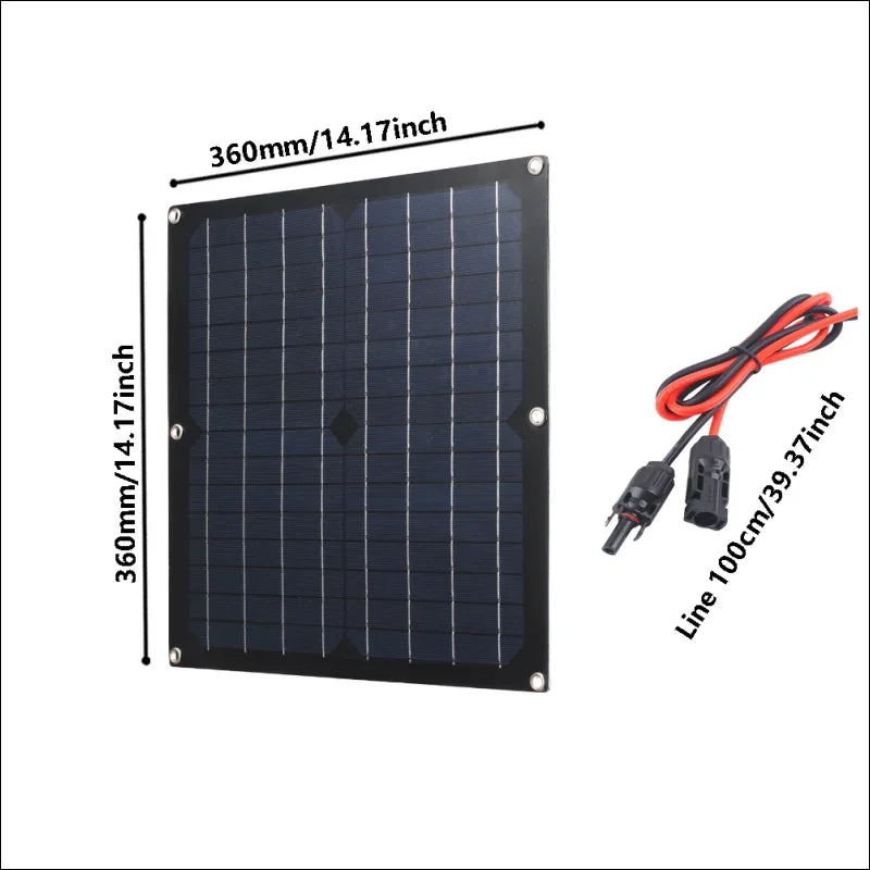 50w solarpanel mit usb, batteriecontroller und netzkabel für nachhaltige energie