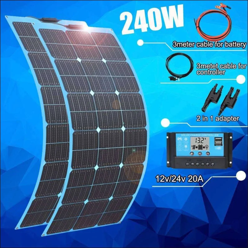 Biegsames 12v solarpanel 2kw solar power kit für flexible energiegewinnung