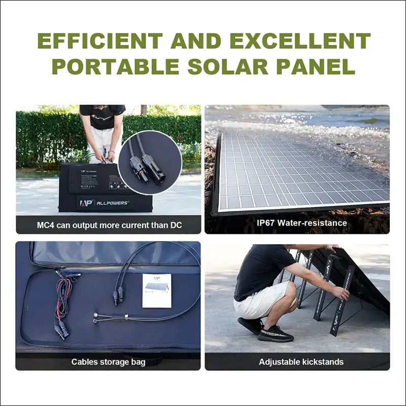 Faltbares 400-w-solarpanel für den außenbereich – tragbarer solargenerator lädt ihre geräte