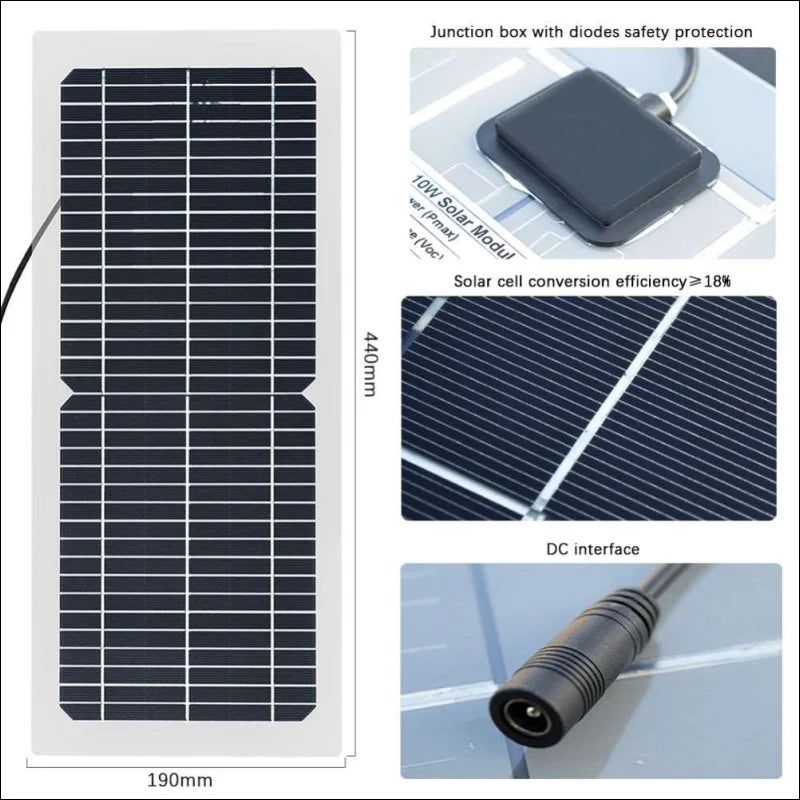 Flexibles tragbares solarpanel lädt ihr handy schnell auf, 12v 10w system