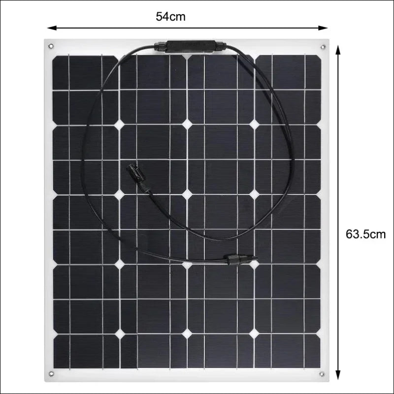 Diagramm des monokristallines solarpanel 50w mit usb controller inklusive maßangaben