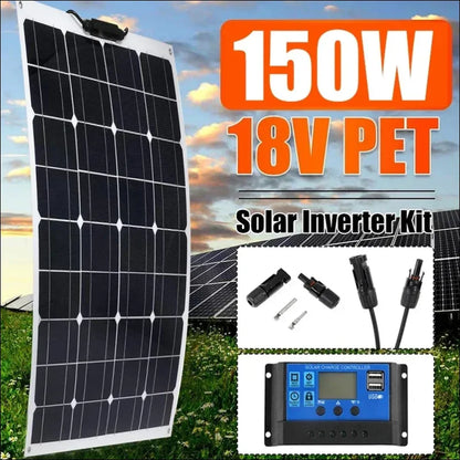 Monokristallines solarpanel 100w kit mit netzteil und usb controller