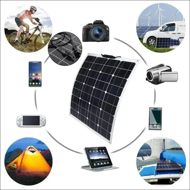 Ein kreisförmiges diagramm verschiedener solarenergietypen für monokristallines solarpanel 50w