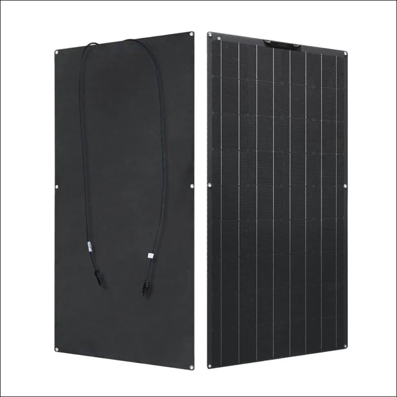 Schwarzes flexibles solarpanel kit vor weißem hintergrund von solarladegerät 970x540mm