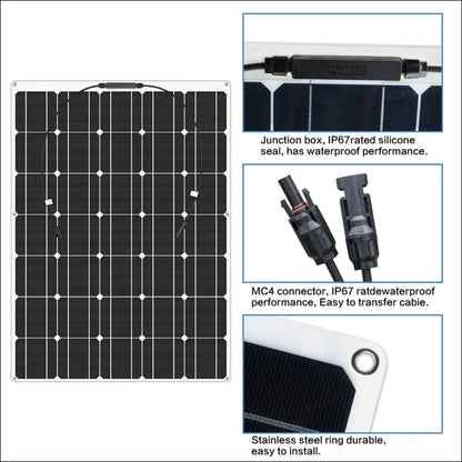 Diagramm des sunpower 12v 300w wasserfestes solarpanel mit komponenten