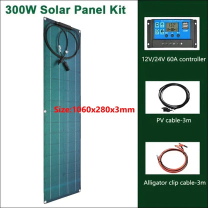 300W Solarpanel mit UV Schutzbeschichtung und verbessertem UV Schutz, Maße 1660x280x3mm