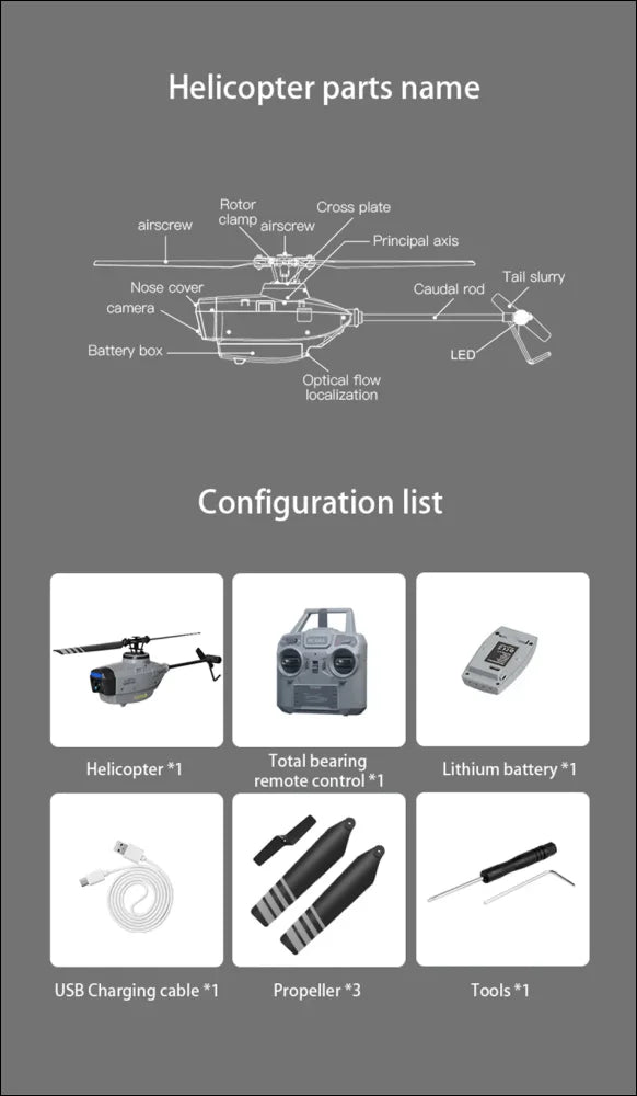 C127 ai mini-spy-drone mit 1080p hd-kamera und helikopterteilen