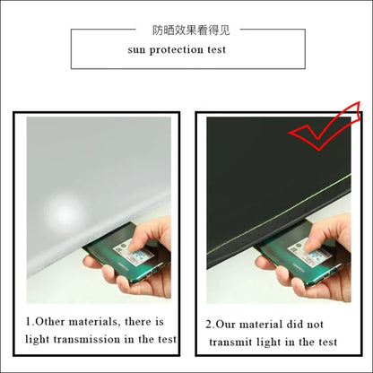 Test zur Lichtdurchlässigkeit bei Universal Sonnenschutz für Autodach ohne Elektrik