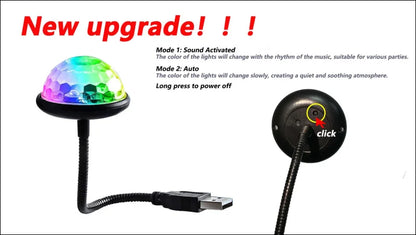 Usb mini disco licht - flexibel & soundaktiv