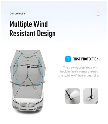 Windfester Car-Umbrella mit sechs strapazierfähigen Seilen für automatische Automarkisen