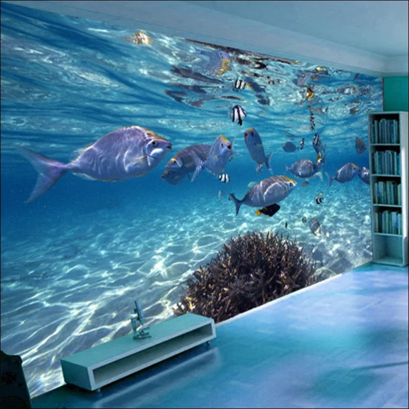 Aquarium-Wandbild-Vinyl-Tapetenfolie – schaffen Sie eine