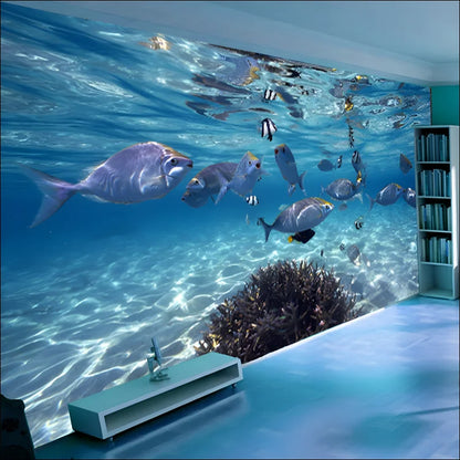 Aquarium-Wandbild-Vinyl-Tapetenfolie – schaffen Sie eine