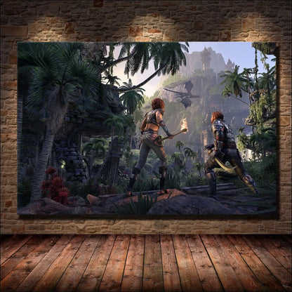 Fesselnde Leinwand-Wandkunst mit Gaming-Landschaft: