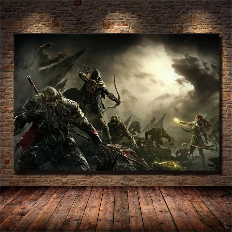 Fesselnde Leinwand-Wandkunst mit Gaming-Landschaft: