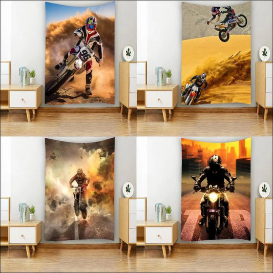 Lebendiger Motorradfahrer-Wandbehang –