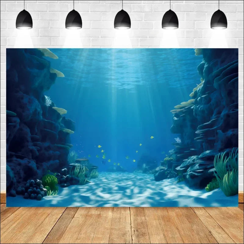 Ozean tiefe xxl-aquarium wandbild mit korallen und blauem wasser