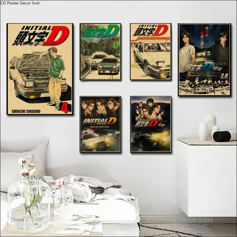 Fast and furious retro japan kunst auf kraftpapier – 80er und 90er deko poster