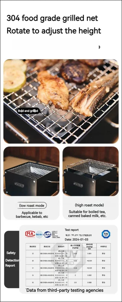 Smart design edelstahlgrill - qualitätsgrill mit gitter, multifunktional und langlebig