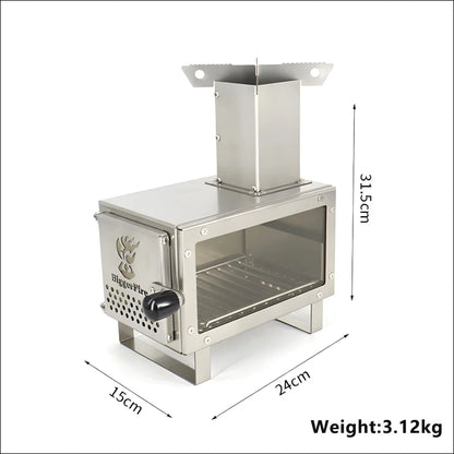 Erleben sie unseren ultraleichten holzofen für perfektes outdoor-kochen in nahaufnahme