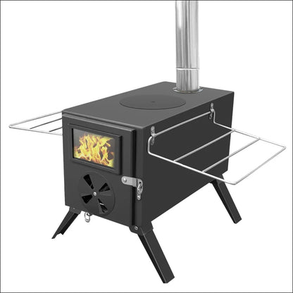 Schwarzer faltbarer holzofen geniale outdoor-zusatzheizung 12v 8kw mit flamme