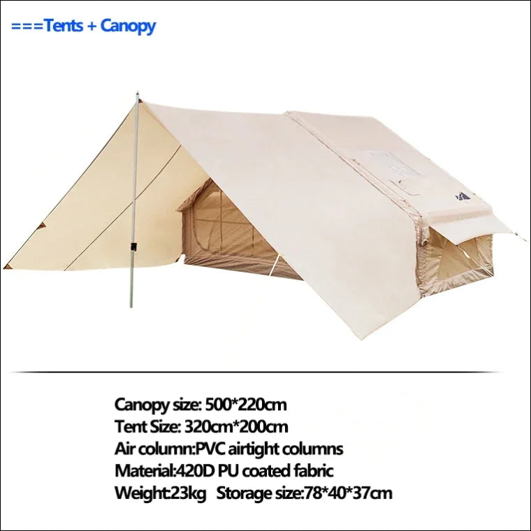 Aufblasbare dachzelt - und vordach - kombination – 420d pu - beschichtet camping ausstattung 7