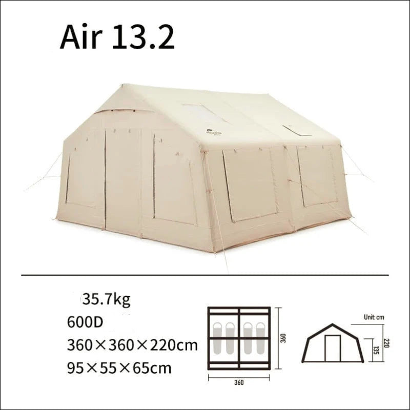 Großes aufblasbares Zelt für 3–4 Personen – stabile und
