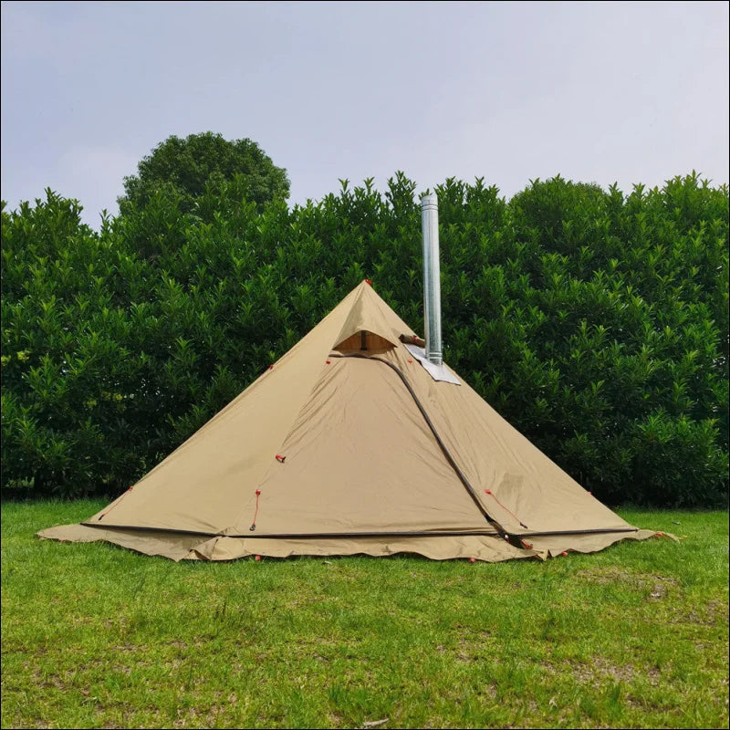 Campingabenteuer deluxe - pyramidenzelt mit ofen, bietet stabilität und schutz für 3-4 personen