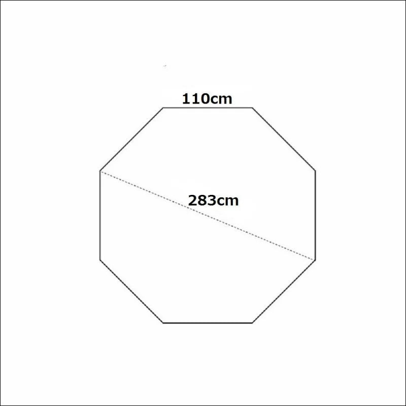 Diagramm eines hexagons mit 1,000 höhe für campingabenteuer deluxe - stabilität und schutz