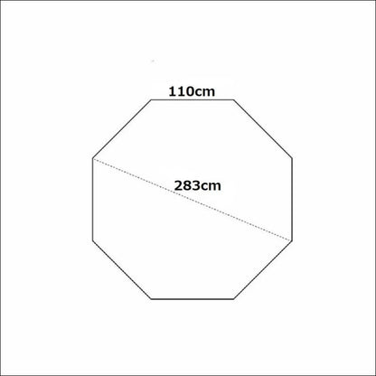 Diagramm eines hexagons mit 1,000 höhe für campingabenteuer deluxe - stabilität und schutz