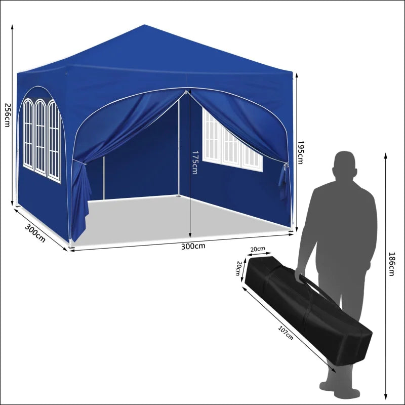 Faltbares Partyzelt 3x3m - Wasserabweisend & UV-Schutz | WOLTU