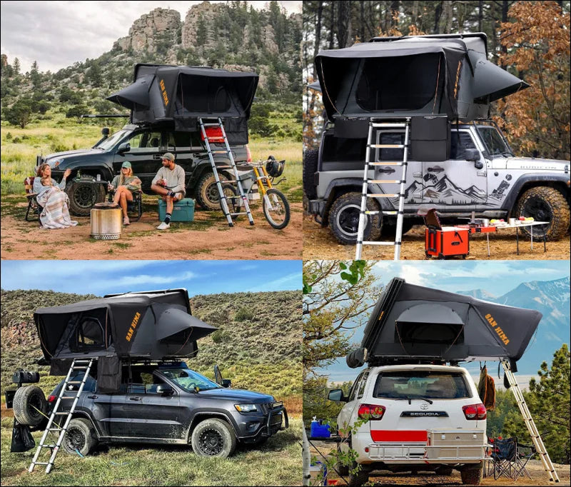 SAN HIMA Wetterfestes 4-Personen-Dachzelt für 4x4-Camping-Abenteuer