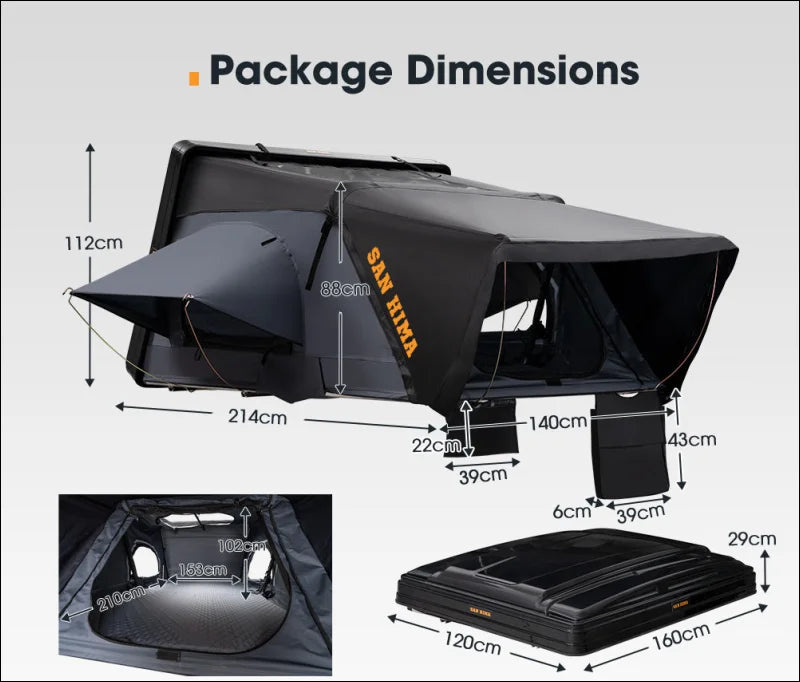 SAN HIMA Wetterfestes 4-Personen-Dachzelt für 4x4-Camping-Abenteuer