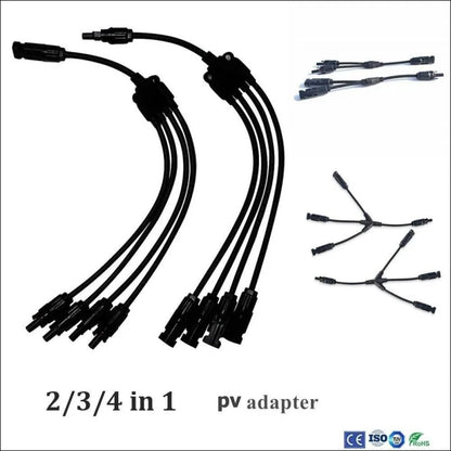 Eine schwarze kabelsatz ist ideal für solarpanel, kompatibel mit blitzschnelle verbindung